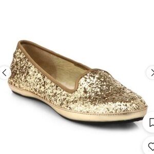 Ugg Alloway Glitter Slippers size‎ 9 gold ballets flats loafers
